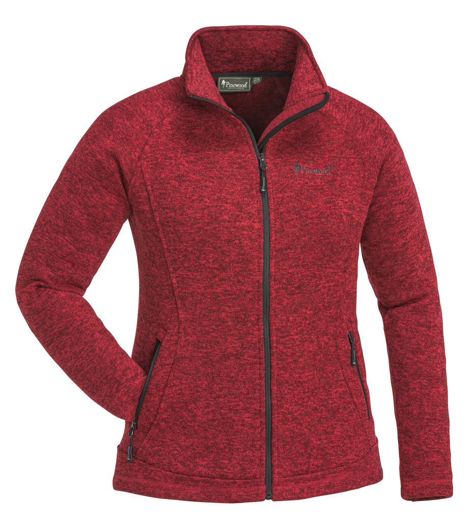 Relatie sokken vaas Pinewood Gabriella Gebreid Fleece Vest Dames Rood Melange (577) -  ActieveHonden.com