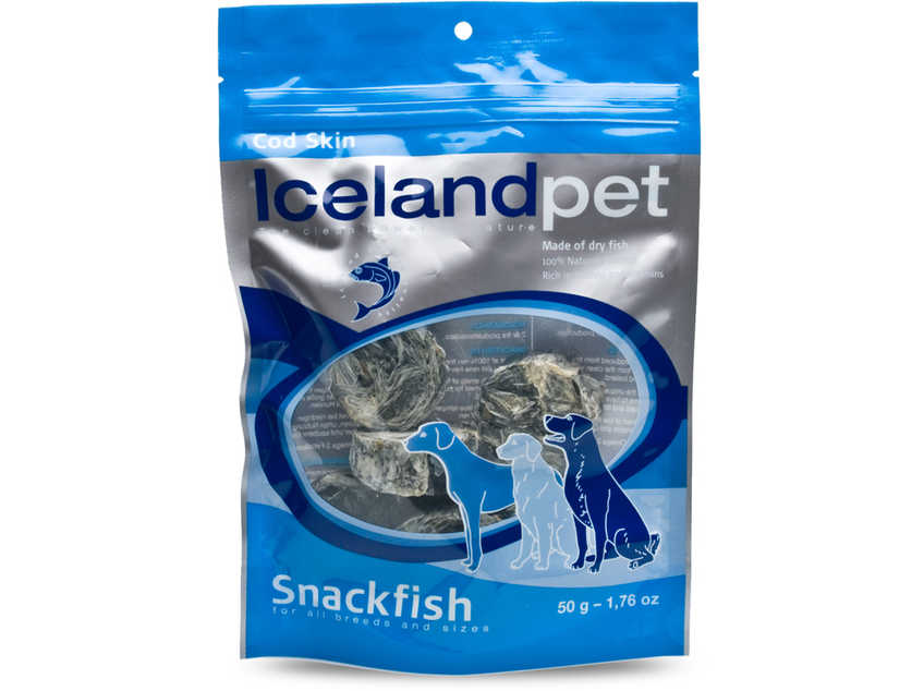 Iceland Pet Snackfish Kabeljauw huid 50 gram